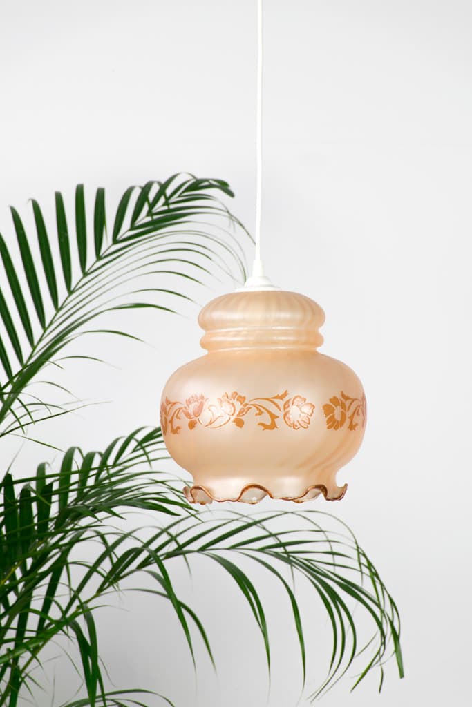 French Vintage Glass Pending Light - French antique vintage lighting 2