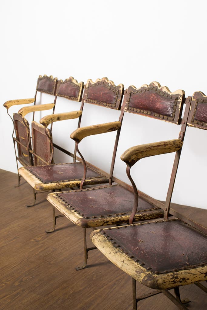 Stunning Row of 6 Seats 19th Century Theatre Bench - French antique benches 2