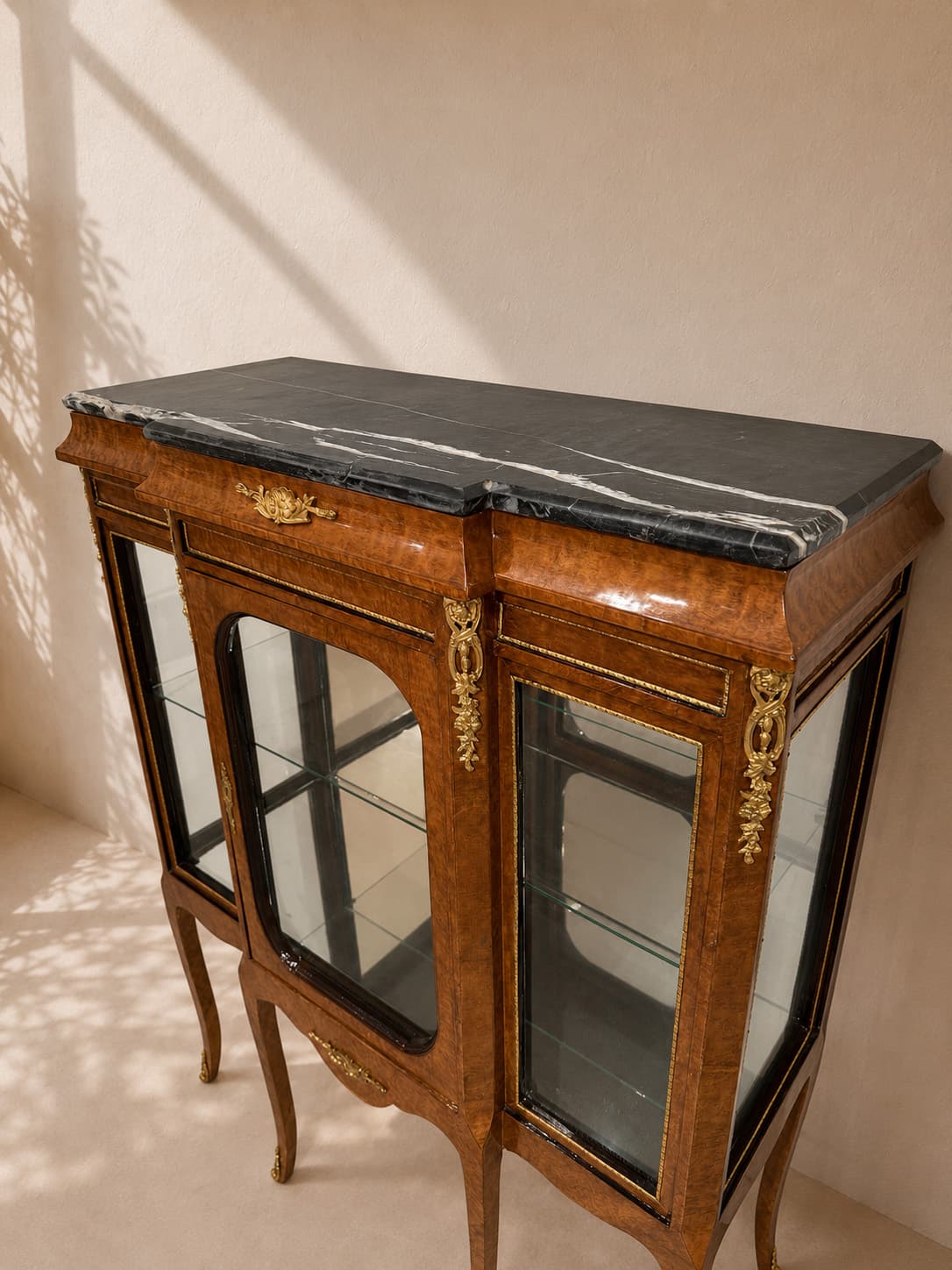 French Louis XVI Revival Antique Marble-Top Vitrine Cabinet - French antique 展示櫃 2