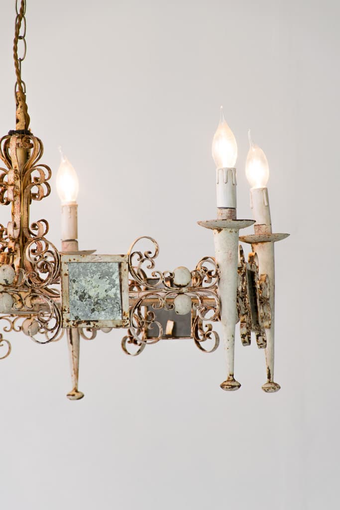 Large French Castle Iron Chandelier, Original Patina - French antique chandeliers & pendants 2