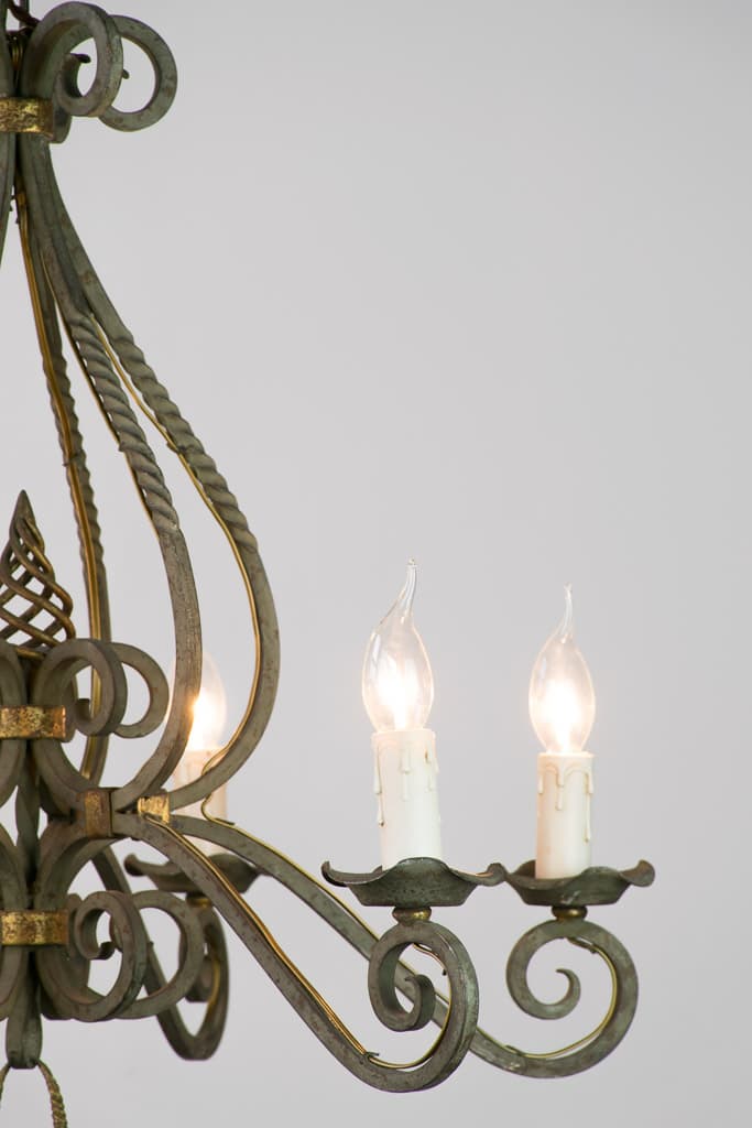 French Louis XV Style Wrought Iron Chandelier - French antique 吊燈 4