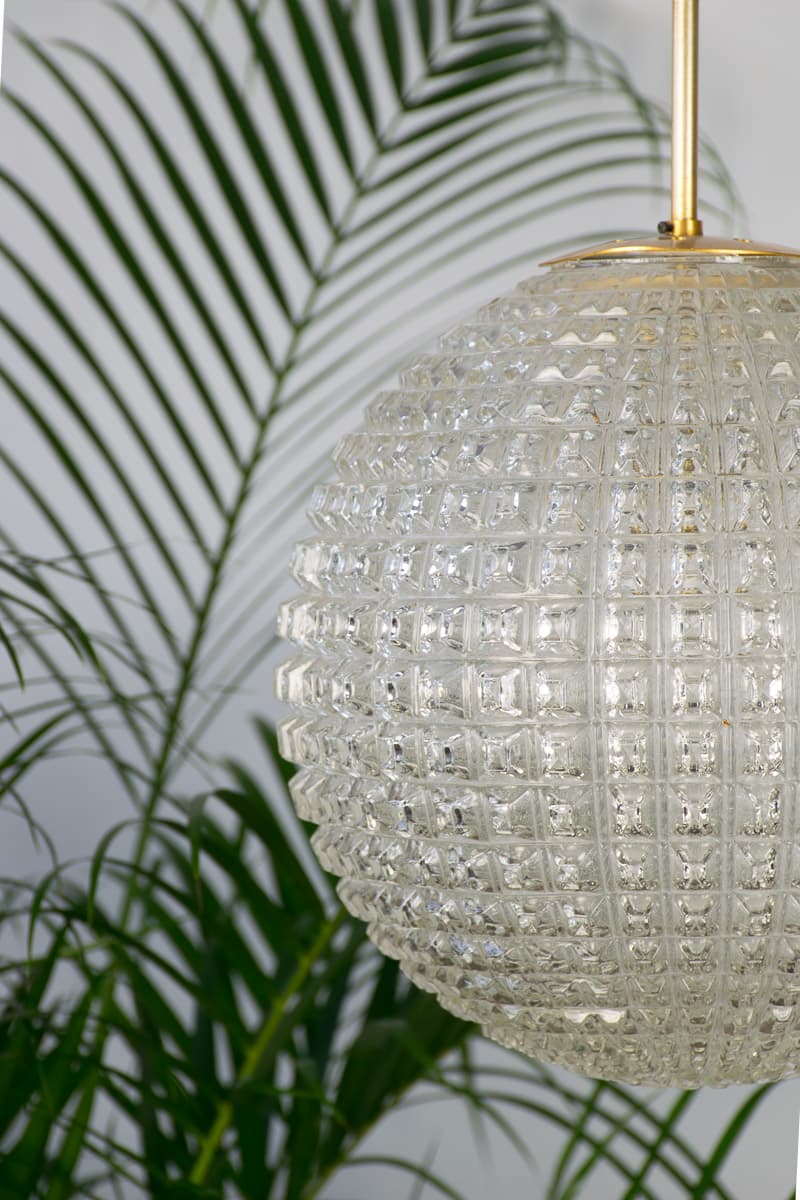 French Vintage Globe Glass Pendant Light - French antique chandeliers & pendants 4