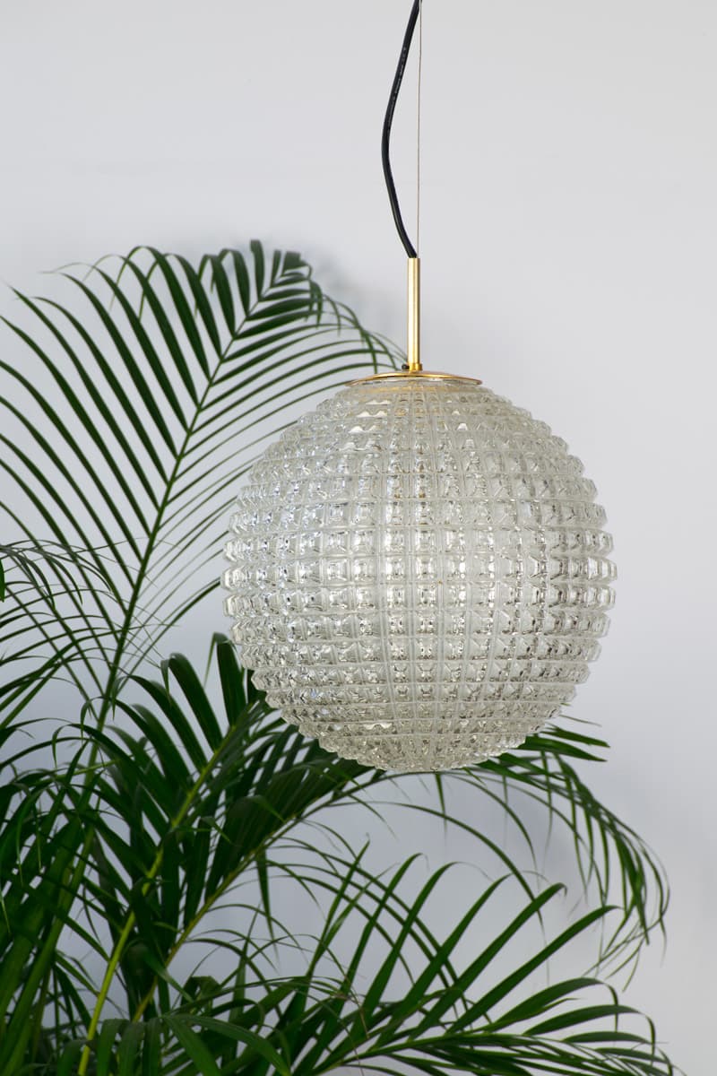 French Vintage Globe Glass Pendant Light - French antique chandeliers & pendants 3