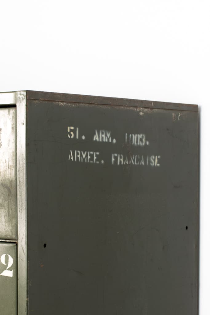 Rare pair of French Military Metal Cabinet - French antique industrial cabinets 3