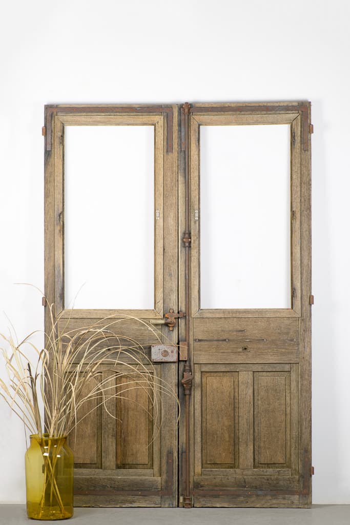 Pair of Old French Bistro Doors, Original Patina - French antique 門片 2
