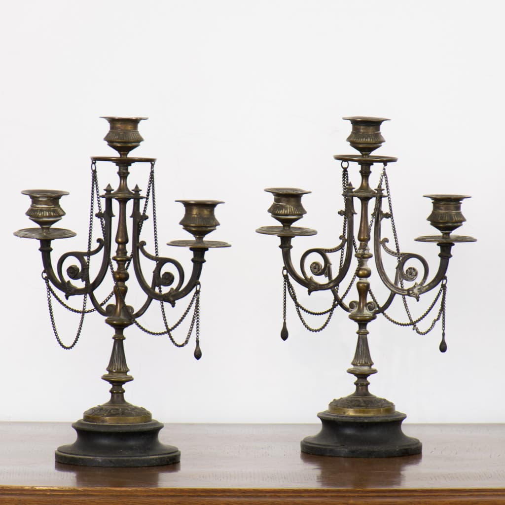 Pair of French Napoleon III Candlestick - French antique 裝飾品 3