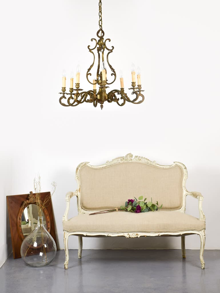 French Louis XV Style Oakwood Settee - French antique sofas 3