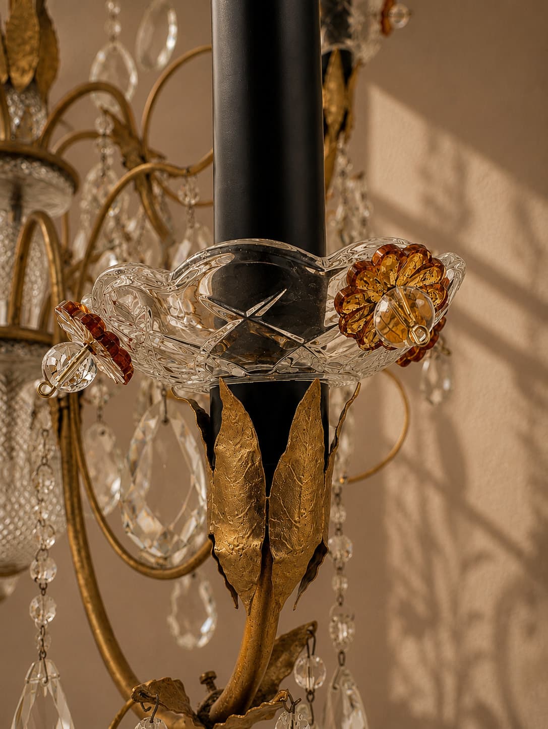 French Gilt Metal and Crystal Chandelier, Louis XV Style - French antique chandeliers & pendants 3