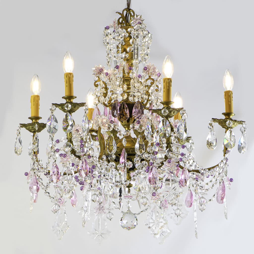 Elegant French Antique Fine Cut Crystal Chandelier - French antique chandeliers & pendants 5