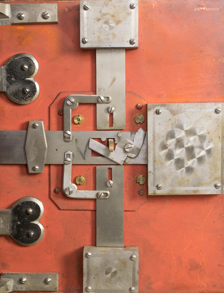 Large Metal and Wood Antique Safe - French antique antique safes 3