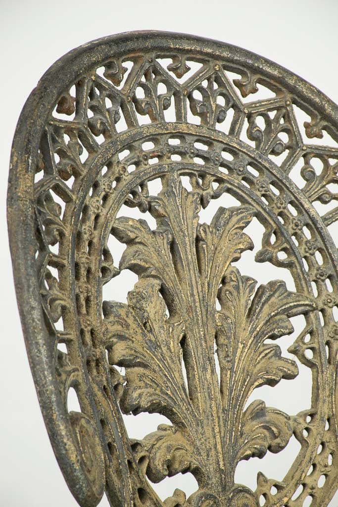 Pair of Victorian Cast Iron Foliate Leaf Pattern Garden - French antique 椅子 3