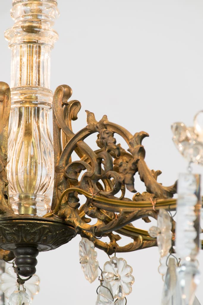 French Louis XV Style Solid BrassCrystal Chandelier - French antique 吊燈 3