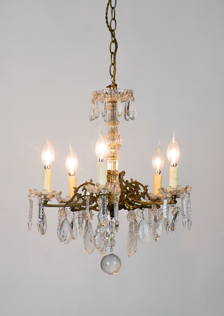 French Louis XV Style Solid BrassCrystal Chandelier - French antique 吊燈 2