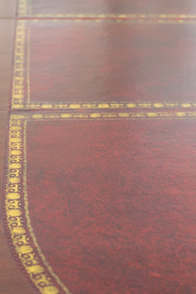 Elegant British Table with Red Leather Top - French antique dining tables 2