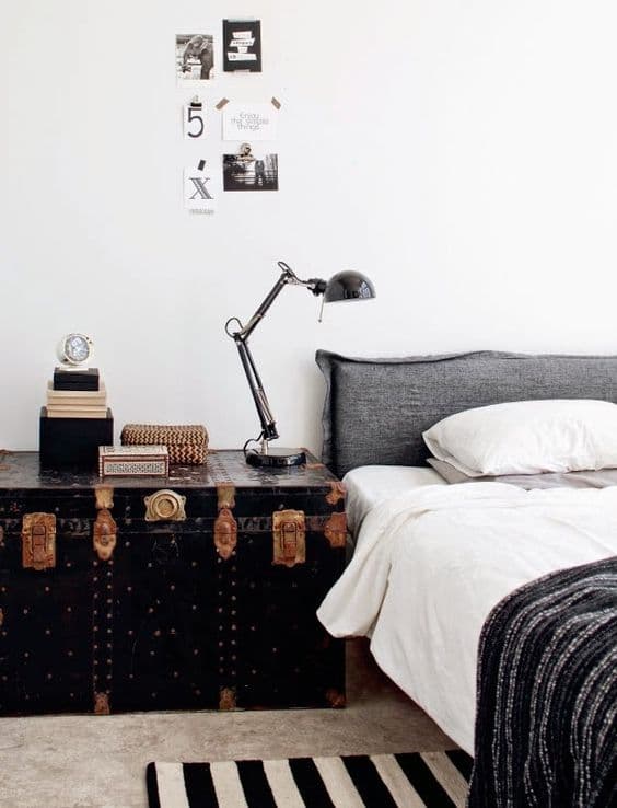 French Black Antique Steamer Trunk Case - French antique 行李箱 2