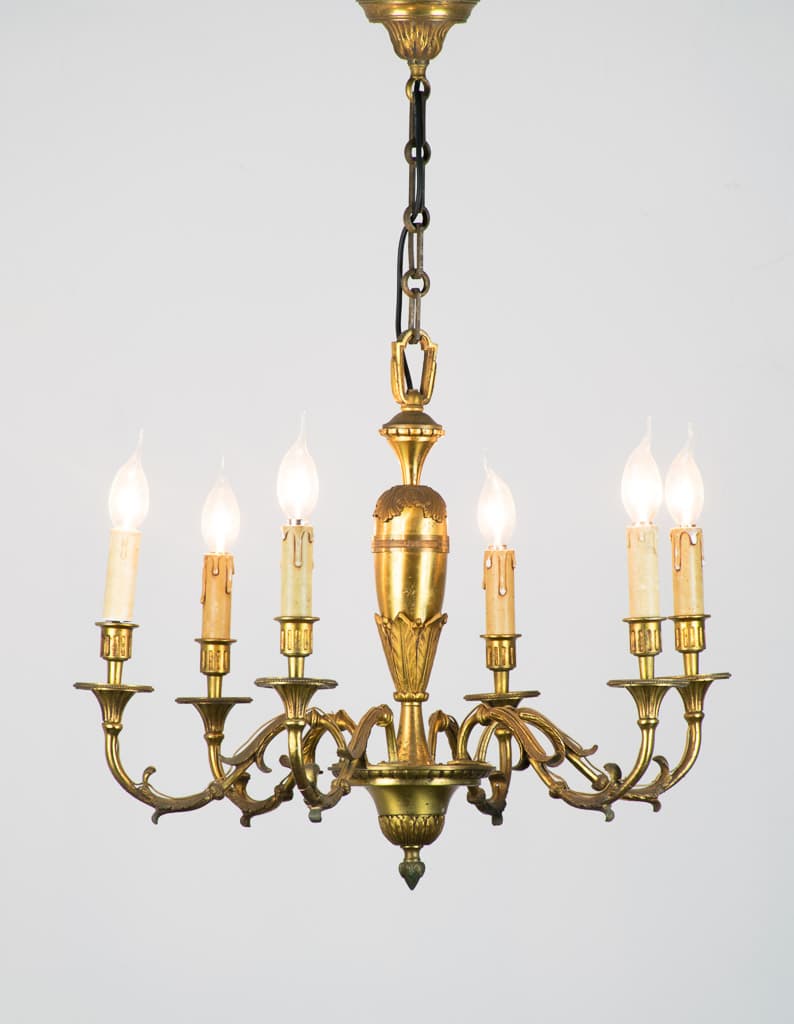 French Louis XVI Style Six Lights Chandelier - French antique 吊燈 2