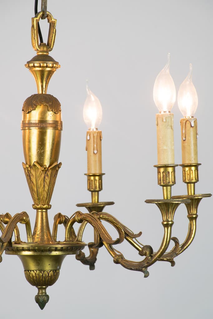 French Louis XVI Style Six Lights Chandelier - French antique 吊燈 4