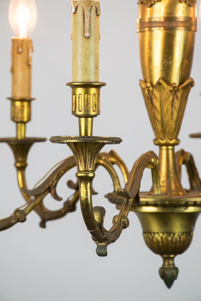 French Louis XVI Style Six Lights Chandelier - French antique 吊燈 3