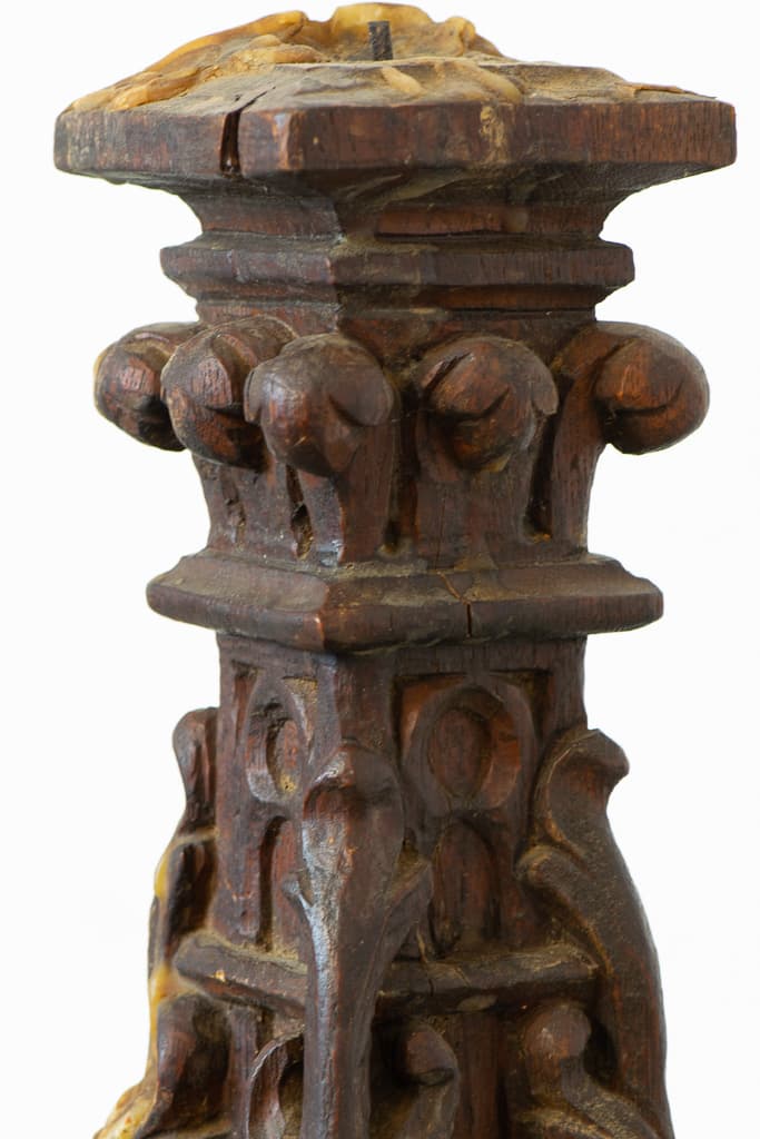 French 18th Century Carved Altar Candlestick - French antique decorative objects 2