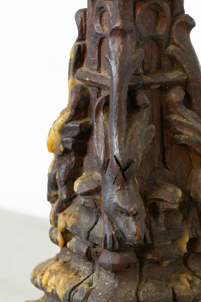French 18th Century Carved Altar Candlestick - French antique decorative objects 3