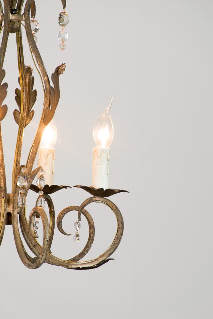 French Louis XV Style Iron Chandelier - French antique chandeliers & pendants 2