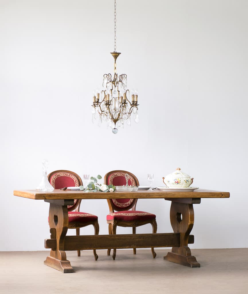 French Oakwood Trestle Style Farmhouse Dining table - French antique 餐桌 4