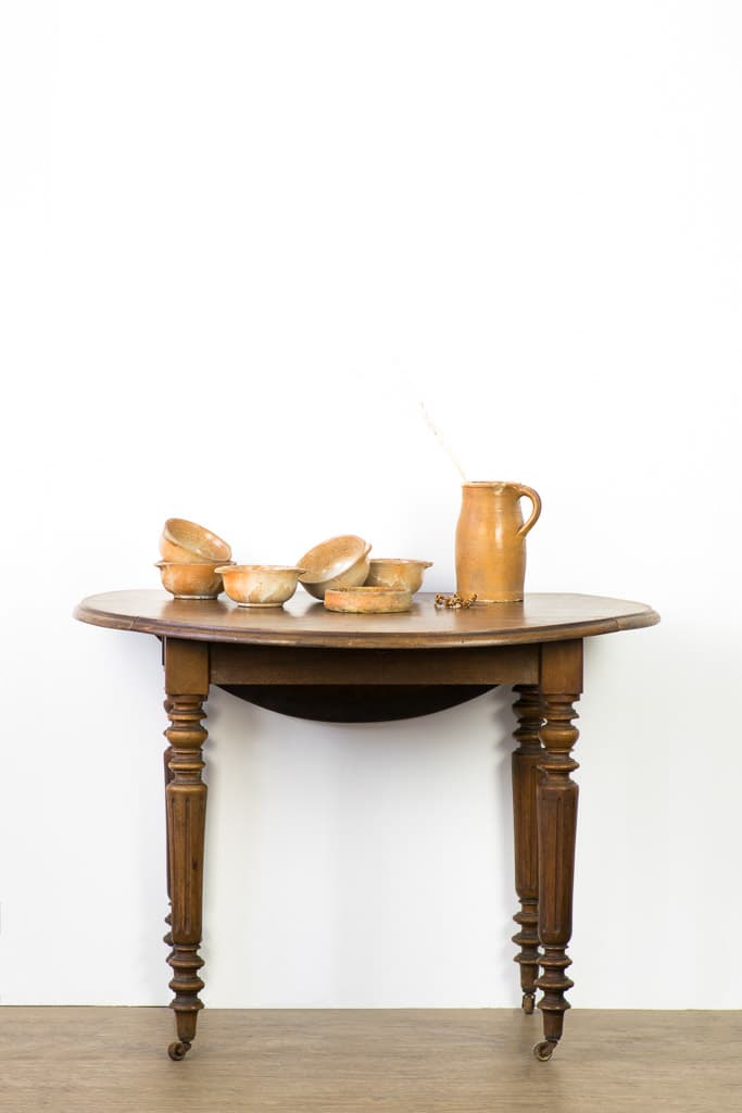 French Country Style Foldable Round Table - French antique side tables 3