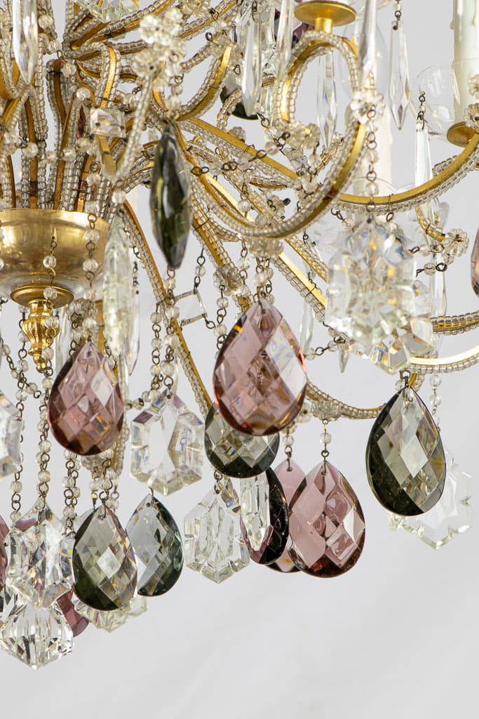French Multicolor Prisms Fine Cut Crystal Chandelier - French antique chandeliers & pendants 4