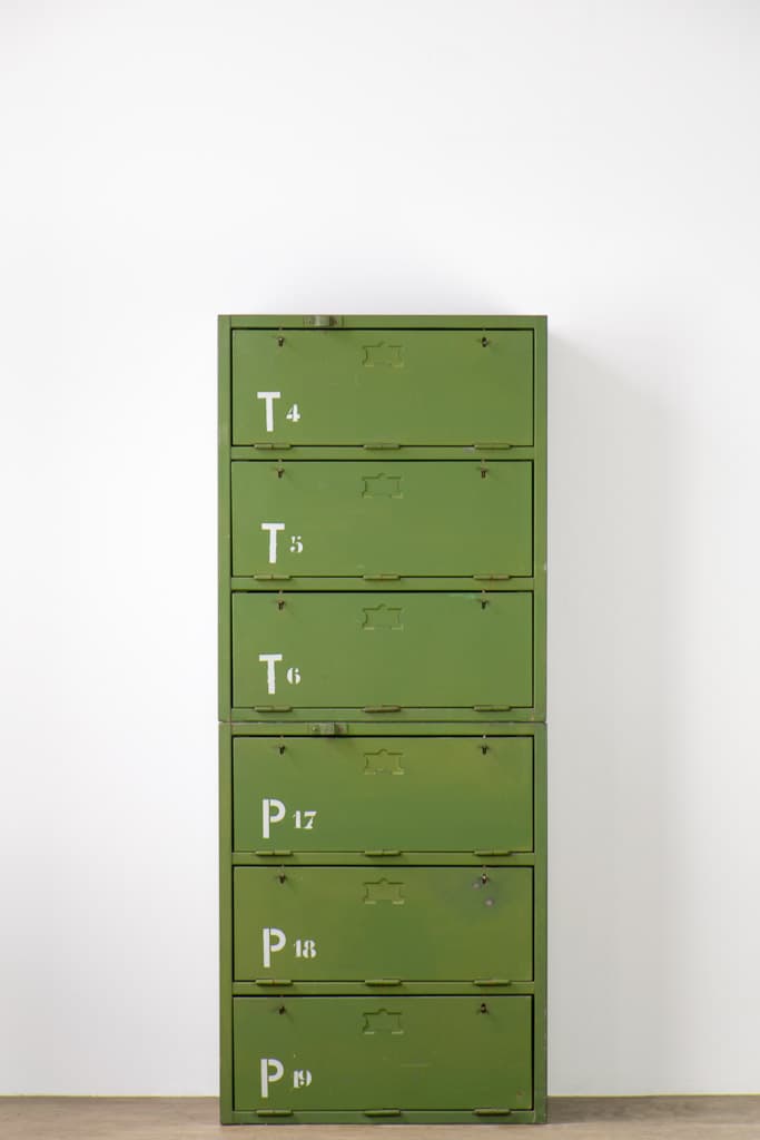 Pair of French Military Metal Cabinet - French antique industrial cabinets 3