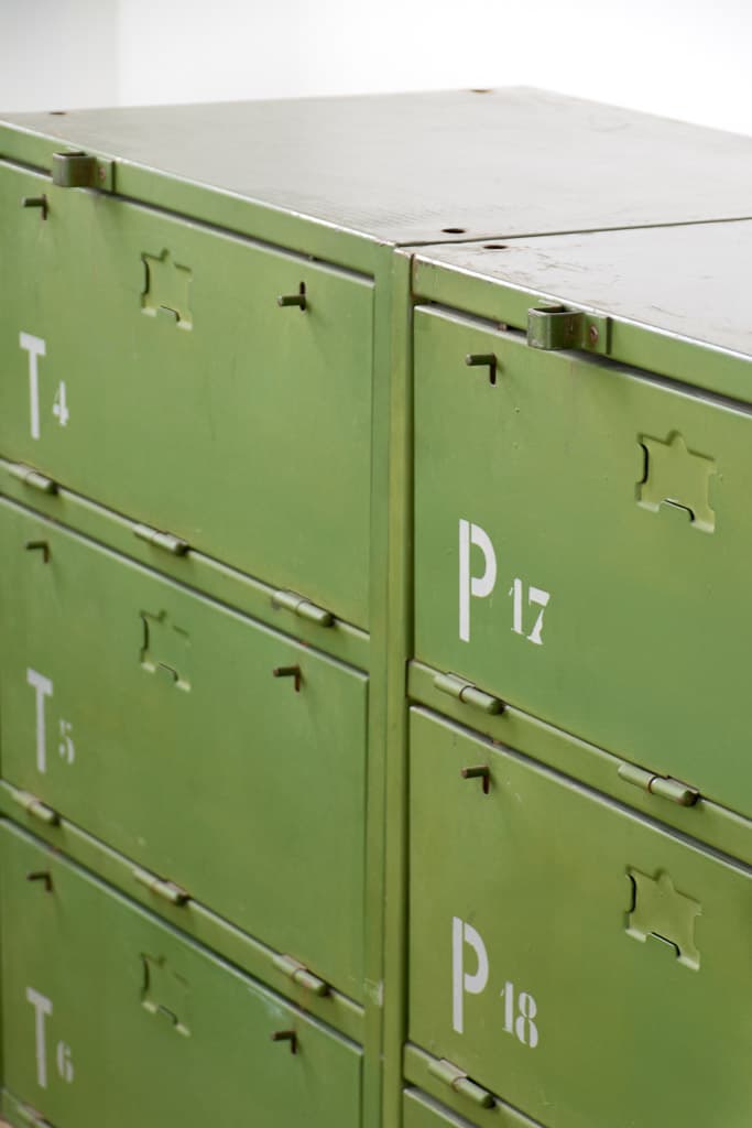 Pair of French Military Metal Cabinet - French antique industrial cabinets 2