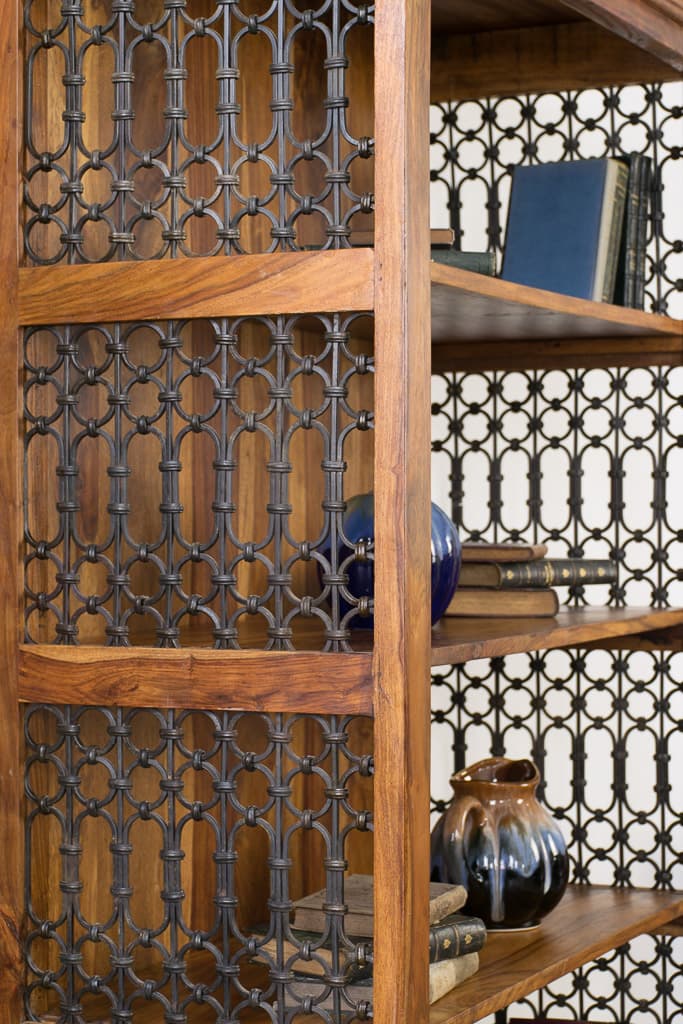 Beautiful pair of French Metal and Wood Bookcase - French antique display cabinet 3