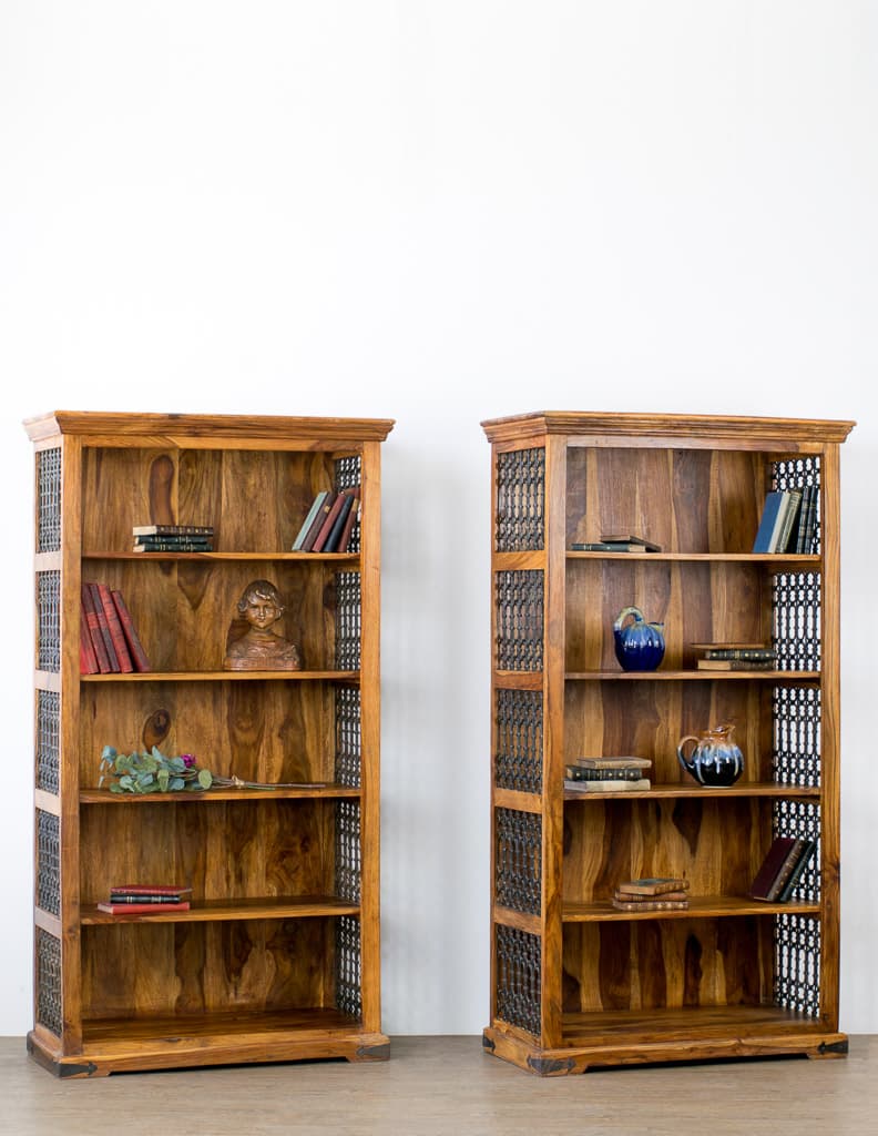 Beautiful pair of French Metal and Wood Bookcase - French antique display cabinet 2