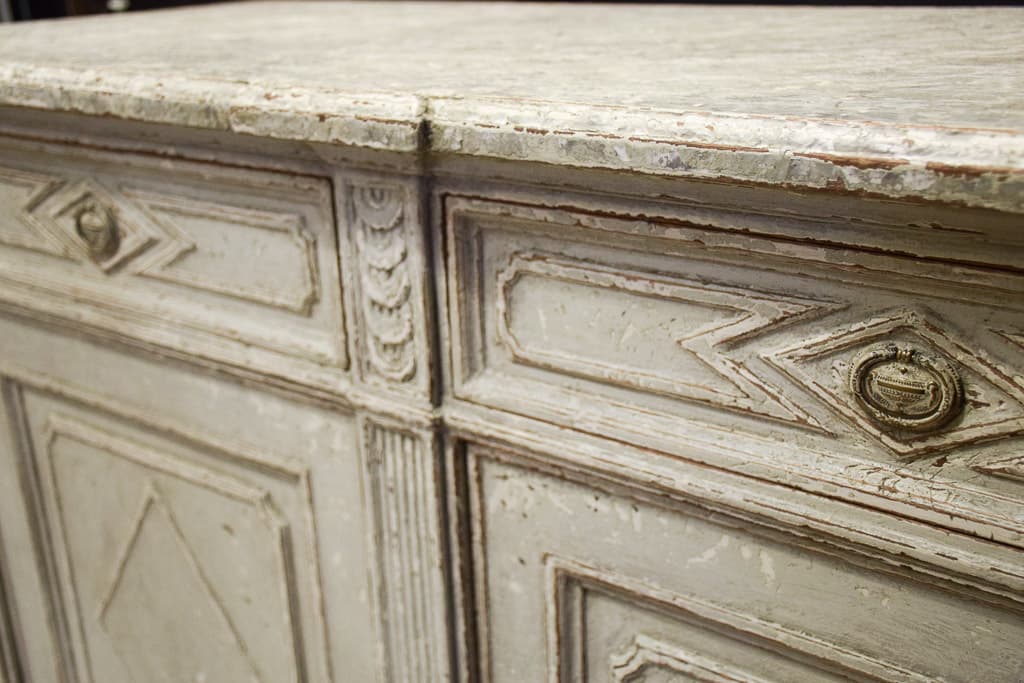 18th century Louis XVI style faux marble top Sideboard - French antique 邊櫃 2