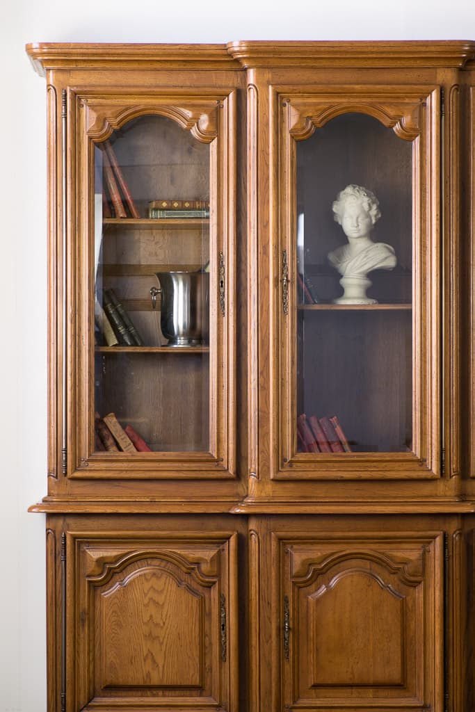 French Louis XVI Style Bookcase, Circa 1950' - French antique display cabinet 6