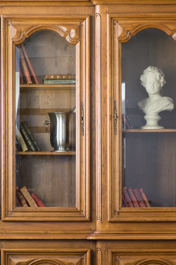French Louis XVI Style Bookcase, Circa 1950' - French antique display cabinet 2