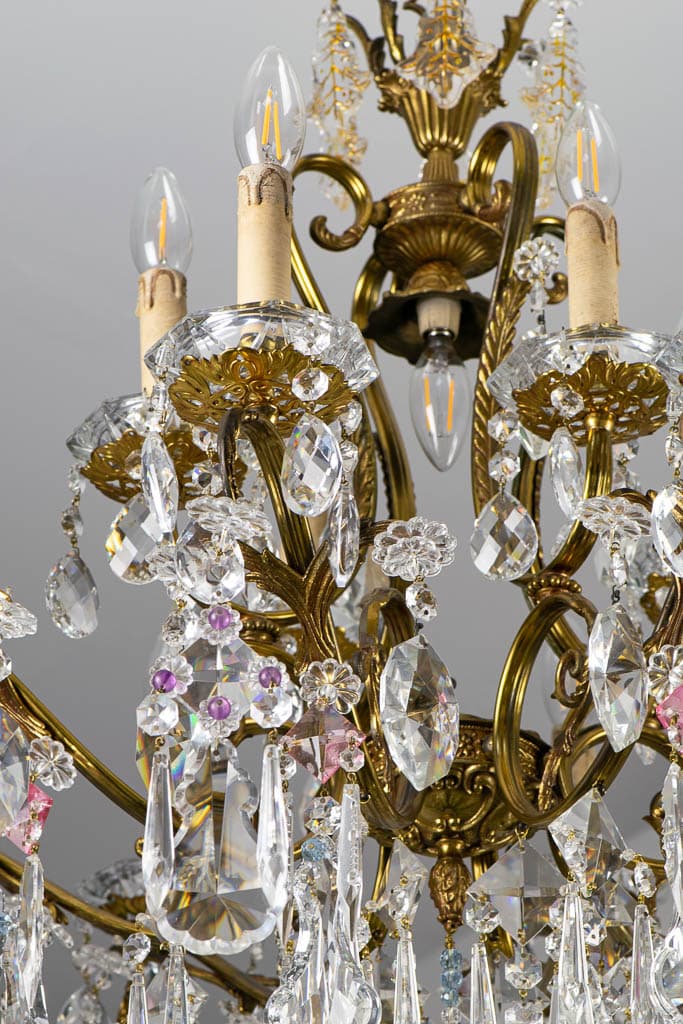 French Multicolor Prisms Fine Cut Crystal Chandelier - French antique chandeliers & pendants 3