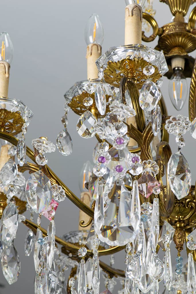 French Multicolor Prisms Fine Cut Crystal Chandelier - French antique chandeliers & pendants 2