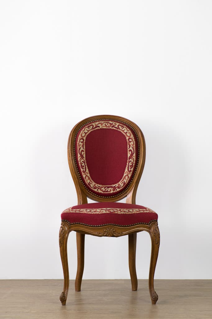 Set of Six Louis XV Style upholstered Dining Chairs - French antique dining chairs 4