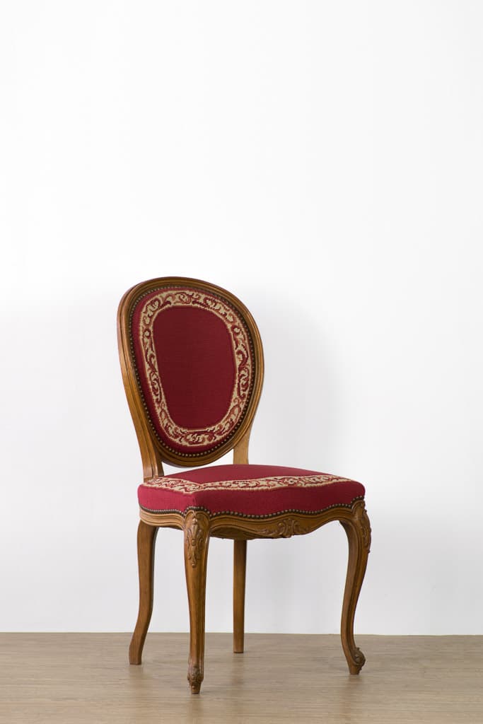 Set of Six Louis XV Style upholstered Dining Chairs - French antique dining chairs 2
