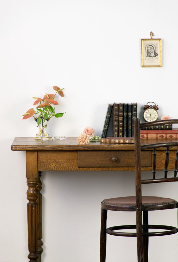 French Louis XVI Style oak Wood Desk - French antique 書桌 2