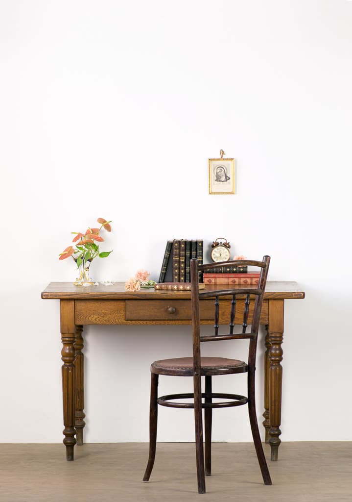 French Louis XVI Style oak Wood Desk - French antique 書桌 6