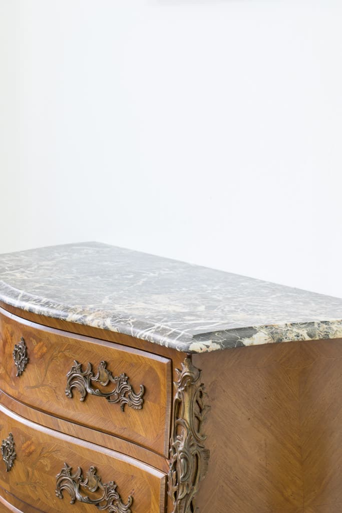 Elegant Louis XV Ormolu-mounted Marble-top Commode - French antique chest of drawers 2