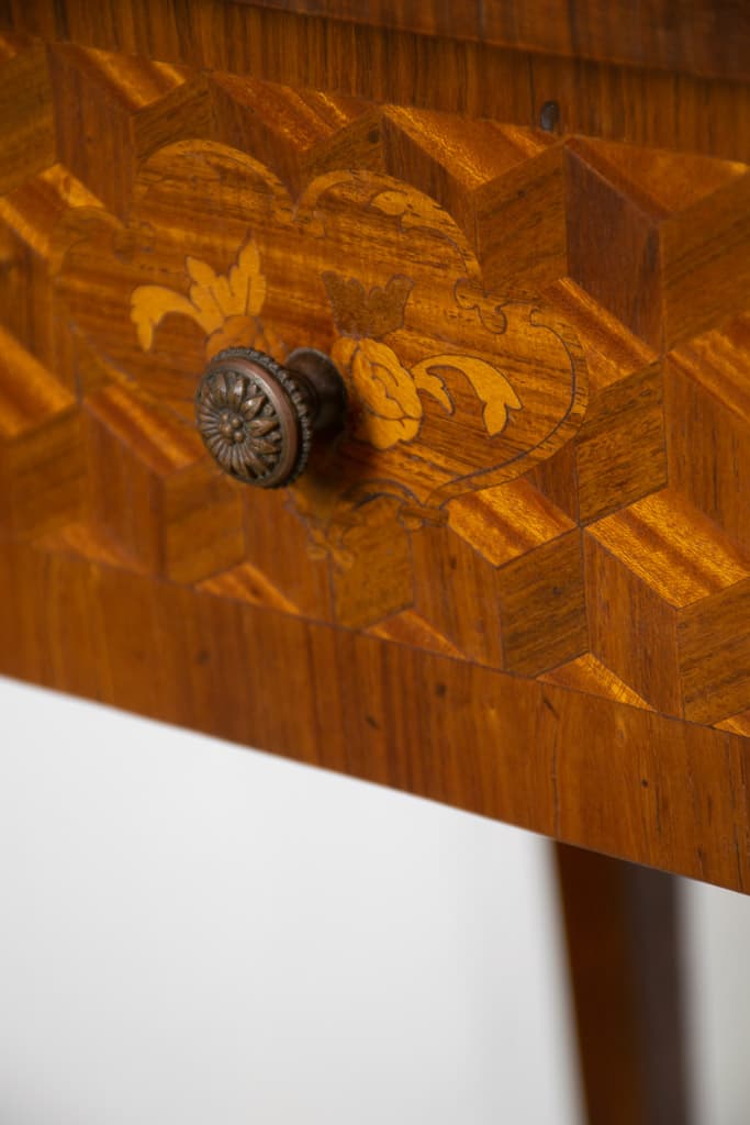 Elegant Late 19th Century Marquetry Side Table - French antique side tables 5