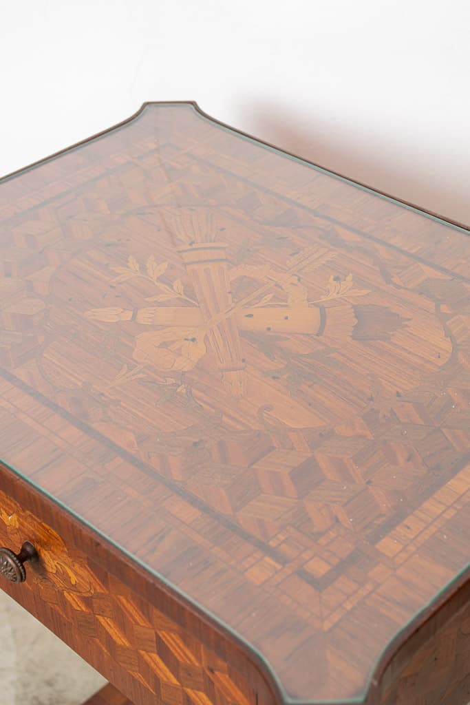 Elegant Late 19th Century Marquetry Side Table - French antique side tables 2
