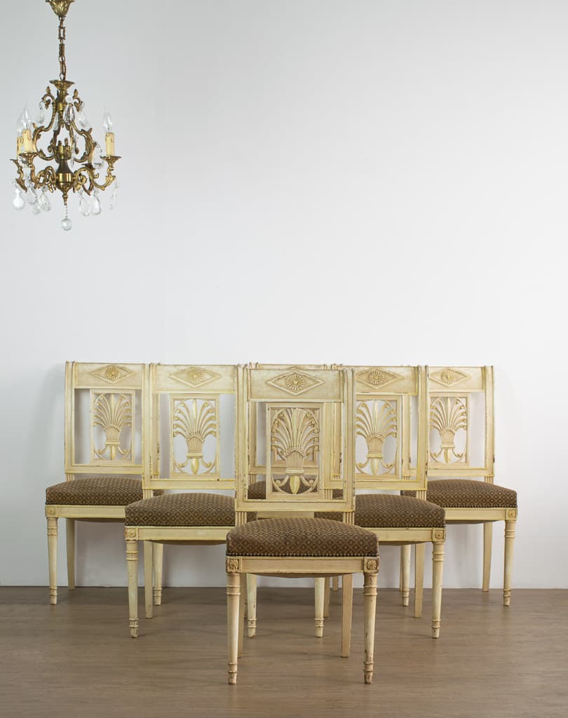 Set of Six French Directoire Style Chair - French antique dining chairs 2