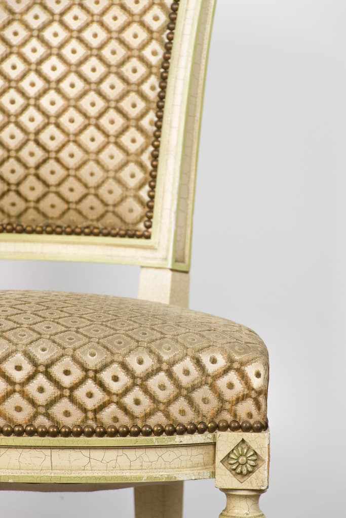 Set of Four French Directoire-Style Painted Wood Dining Chairs - French antique dining chairs 7
