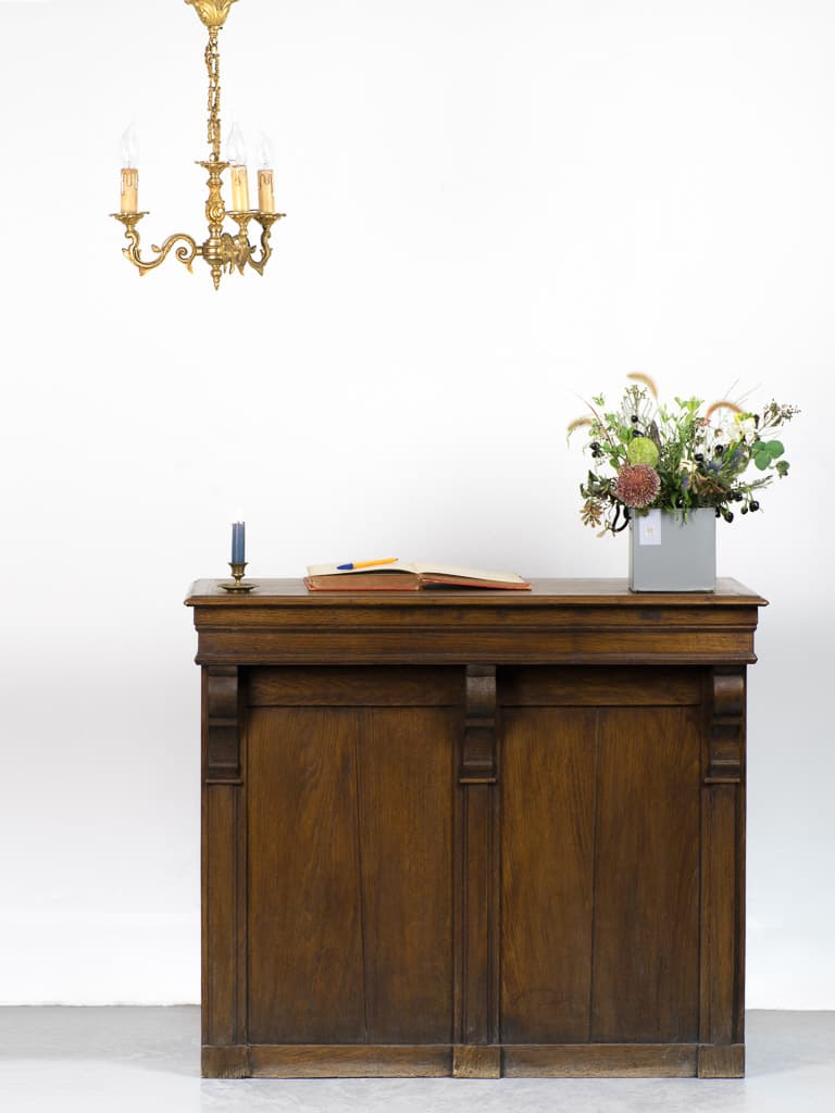 French Shop Oak Wood Counter, Circa 1920' - French antique counters 2