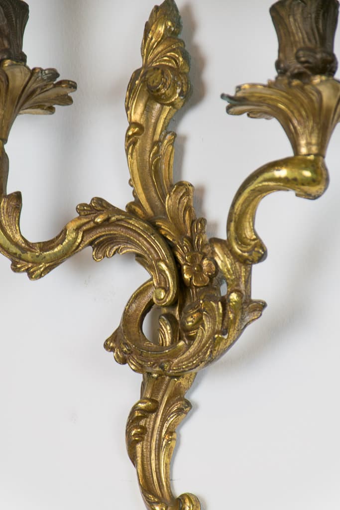 Two Pairs of French Louis XV Style Gilt Bronze Sconces - French antique wall lights & sconces 2