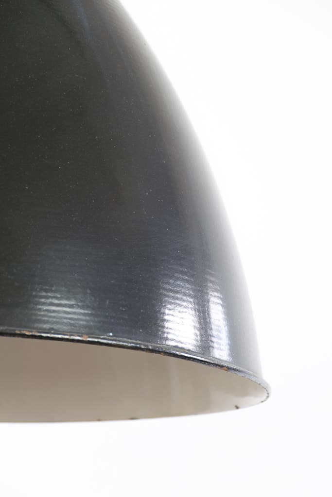 Dark Gray Enamel Vintage Industrial Pendant Light - French antique industrial lighting 3