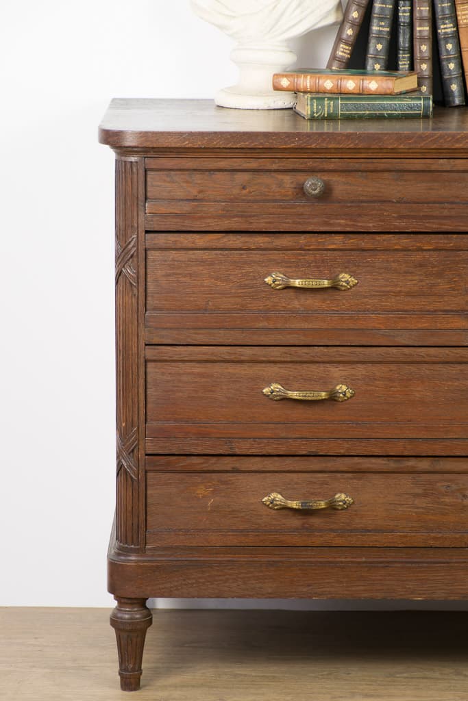 French Country Louis XVI Oak Chest of Drawers - French antique chest of drawers 4
